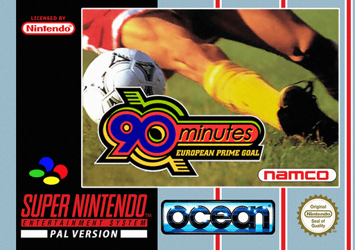 90 Minutes European Prime Goal box art for Super Nintendo